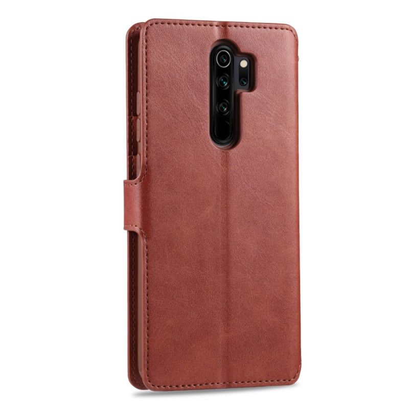 Cover Folio-hoesje Xiaomi Redmi Note 8 Pro Grijs Zwart Telefoonhoesje Leereffect Azns