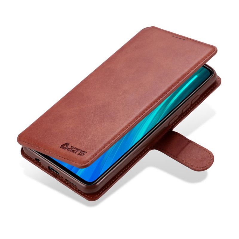 Cover Folio-hoesje Xiaomi Redmi Note 8 Pro Grijs Zwart Telefoonhoesje Leereffect Azns