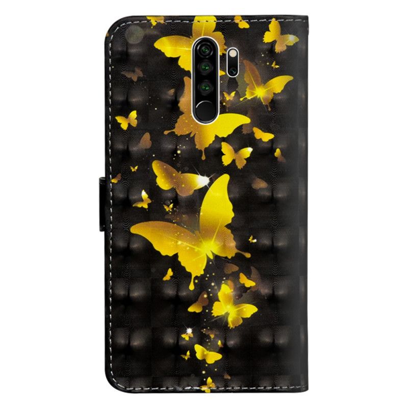 Cover Folio-hoesje Xiaomi Redmi Note 8 Pro Telefoonhoesje Gele Vlinders