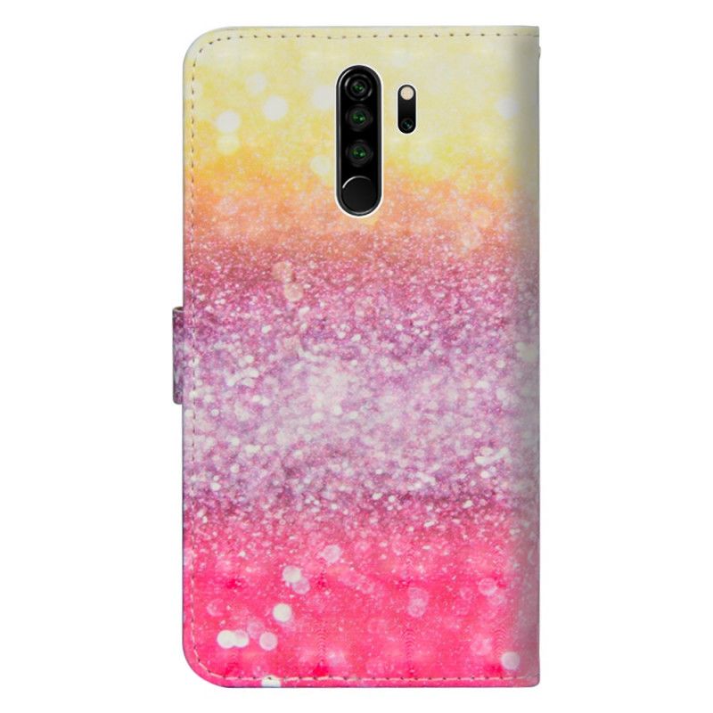 Cover Folio-hoesje Xiaomi Redmi Note 8 Pro Telefoonhoesje Magenta Glitterverloop