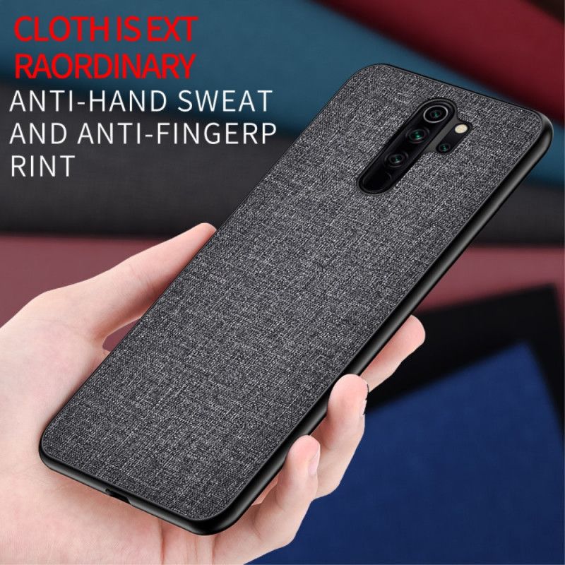 Cover Hoesje Xiaomi Redmi Note 8 Pro Grijs Zwart Telefoonhoesje Stof Textuur