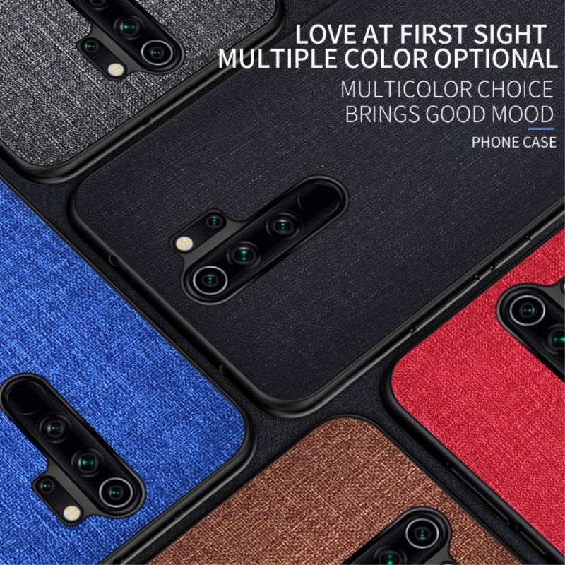 Cover Hoesje Xiaomi Redmi Note 8 Pro Grijs Zwart Telefoonhoesje Stof Textuur