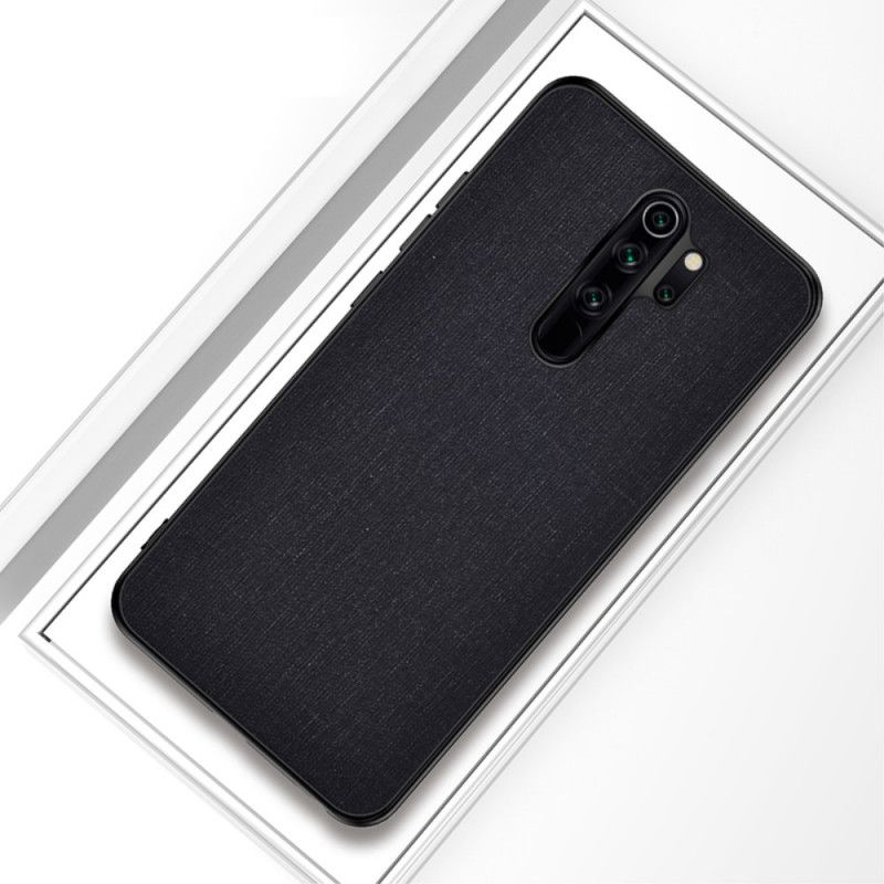 Cover Hoesje Xiaomi Redmi Note 8 Pro Grijs Zwart Telefoonhoesje Stof Textuur