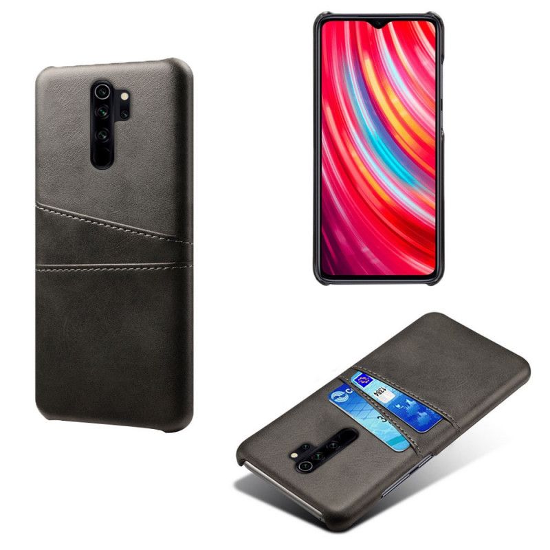 Cover Hoesje Xiaomi Redmi Note 8 Pro Koffie Zwart Telefoonhoesje Dubbele Kaarthouder