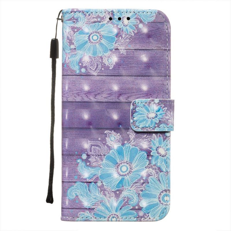 Flip Case Leren Xiaomi Redmi Note 8 Pro Blauwe Bloemen