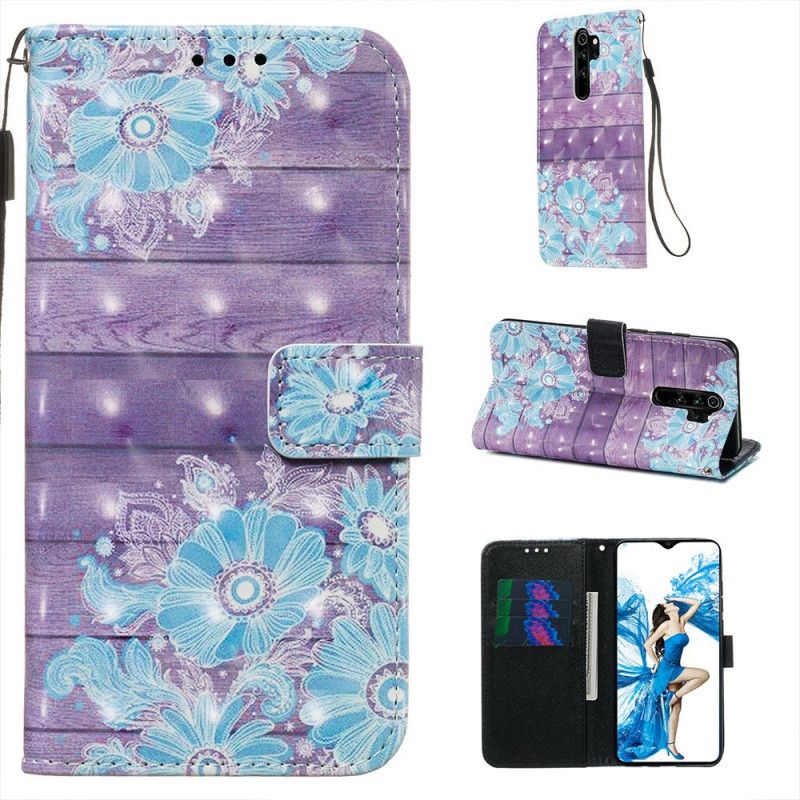 Flip Case Leren Xiaomi Redmi Note 8 Pro Blauwe Bloemen