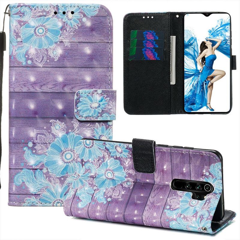 Flip Case Leren Xiaomi Redmi Note 8 Pro Blauwe Bloemen