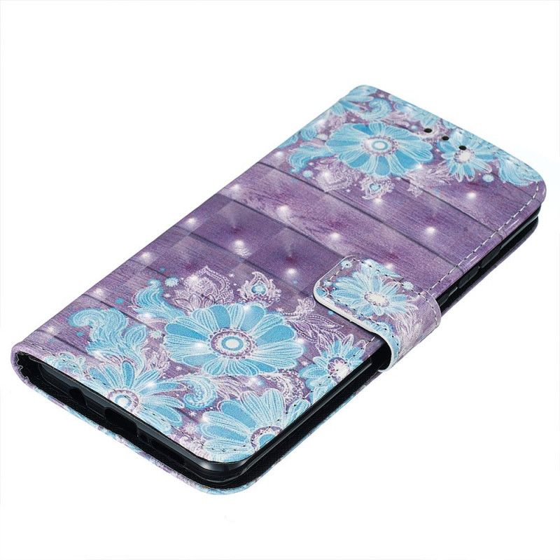 Flip Case Leren Xiaomi Redmi Note 8 Pro Blauwe Bloemen