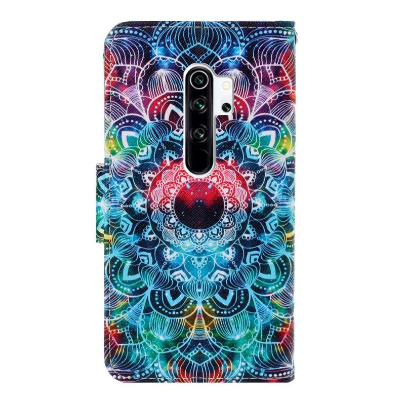 Flip Case Leren Xiaomi Redmi Note 8 Pro Flitsende Mandala Met String