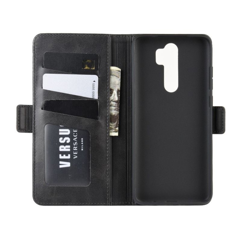 Flip Case Leren Xiaomi Redmi Note 8 Pro Rood Zwart Dubbele Klep