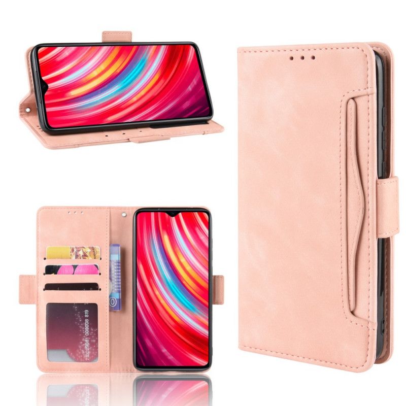 Flip Case Leren Xiaomi Redmi Note 8 Pro Rood Zwart Eersteklas Multikaart