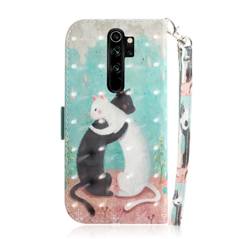 Flip Case Leren Xiaomi Redmi Note 8 Pro String Kattenvrienden