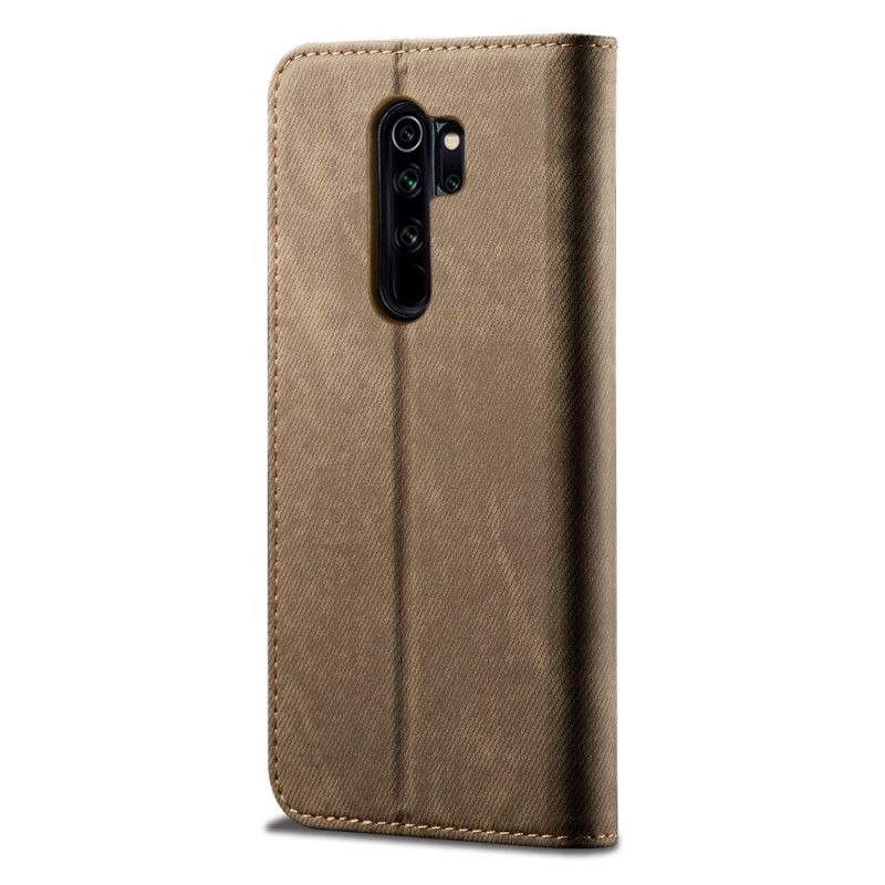 Folio-hoesje Xiaomi Redmi Note 8 Pro Donkerblauw Zwart Telefoonhoesje Jeansstof