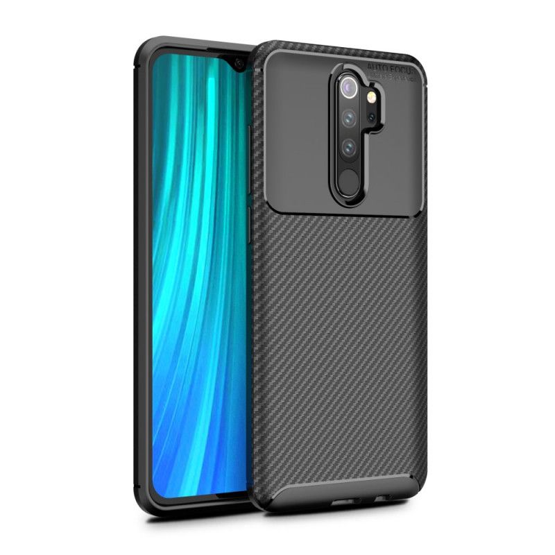 Hoesje voor Xiaomi Redmi Note 8 Pro Donkerblauw Zwart Flexibele Koolstofvezelstructuur