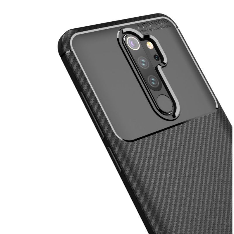 Hoesje voor Xiaomi Redmi Note 8 Pro Donkerblauw Zwart Flexibele Koolstofvezelstructuur