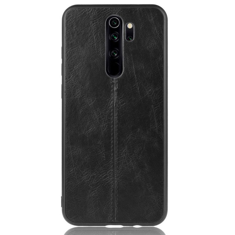 Hoesje voor Xiaomi Redmi Note 8 Pro Rood Zwart Gestikt Leereffect