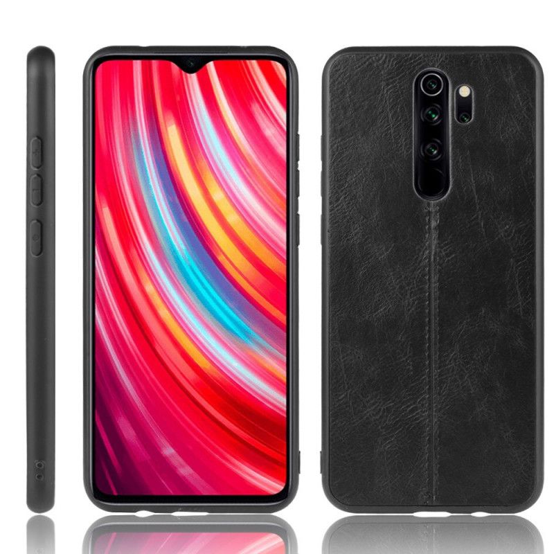 Hoesje voor Xiaomi Redmi Note 8 Pro Rood Zwart Gestikt Leereffect