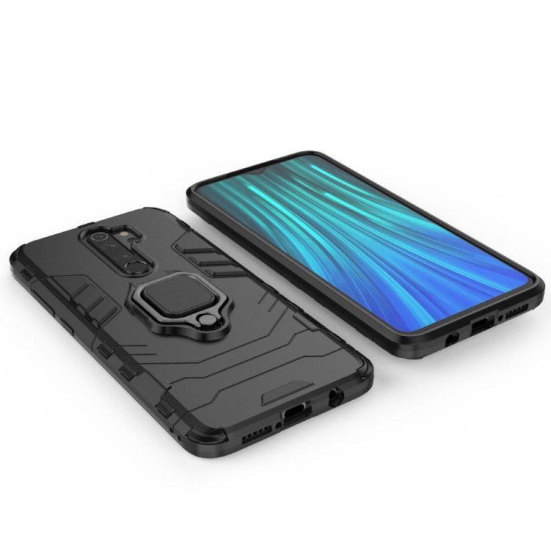 Hoesje voor Xiaomi Redmi Note 8 Pro Rood Zwart Resistente Ring