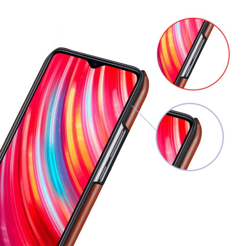 Hoesje Xiaomi Redmi Note 8 Pro Donkerblauw Rood Ksq Tweekleurig Leereffect