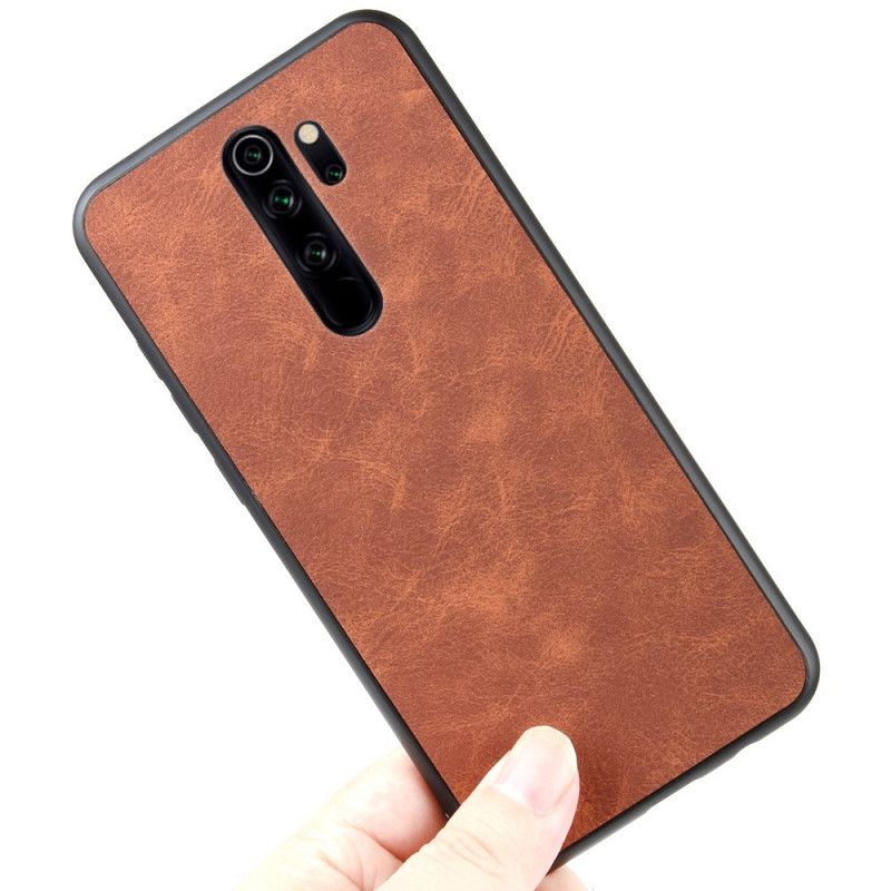 Hoesje Xiaomi Redmi Note 8 Pro Donkerblauw Zwart Vintage Look Leereffect