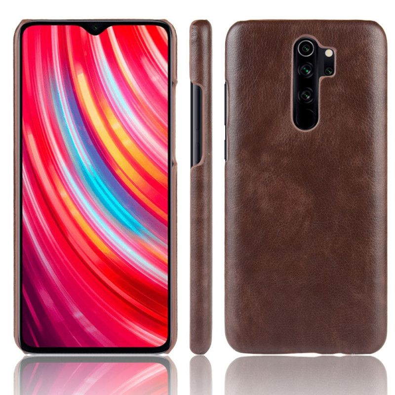 Hoesje Xiaomi Redmi Note 8 Pro Grijs Zwart Prestatie Lychee Leereffect