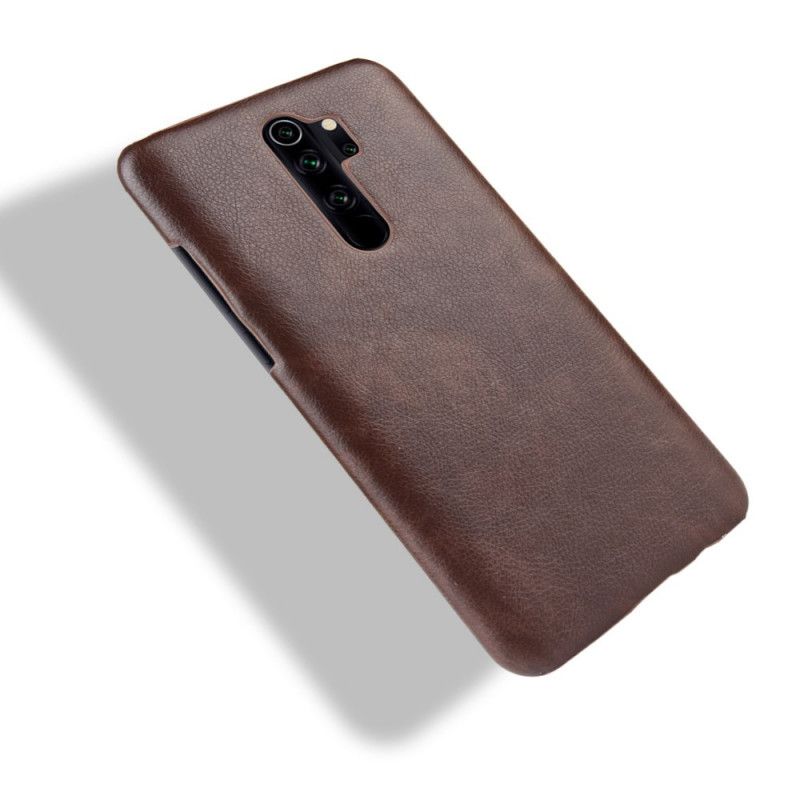 Hoesje Xiaomi Redmi Note 8 Pro Grijs Zwart Prestatie Lychee Leereffect