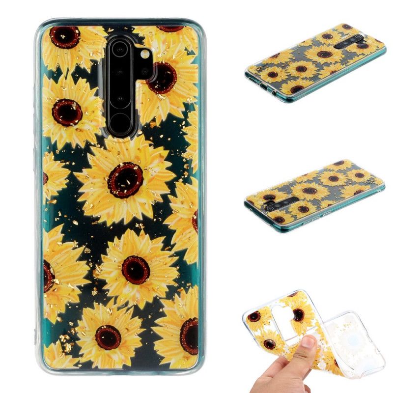 Hoesje Xiaomi Redmi Note 8 Pro Meerdere Zonnebloemen