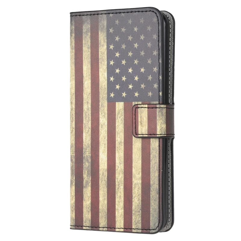 Leren Hoesje voor Xiaomi Redmi Note 8 Pro Amerikaanse Vlag