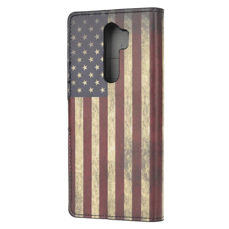 Leren Hoesje voor Xiaomi Redmi Note 8 Pro Amerikaanse Vlag