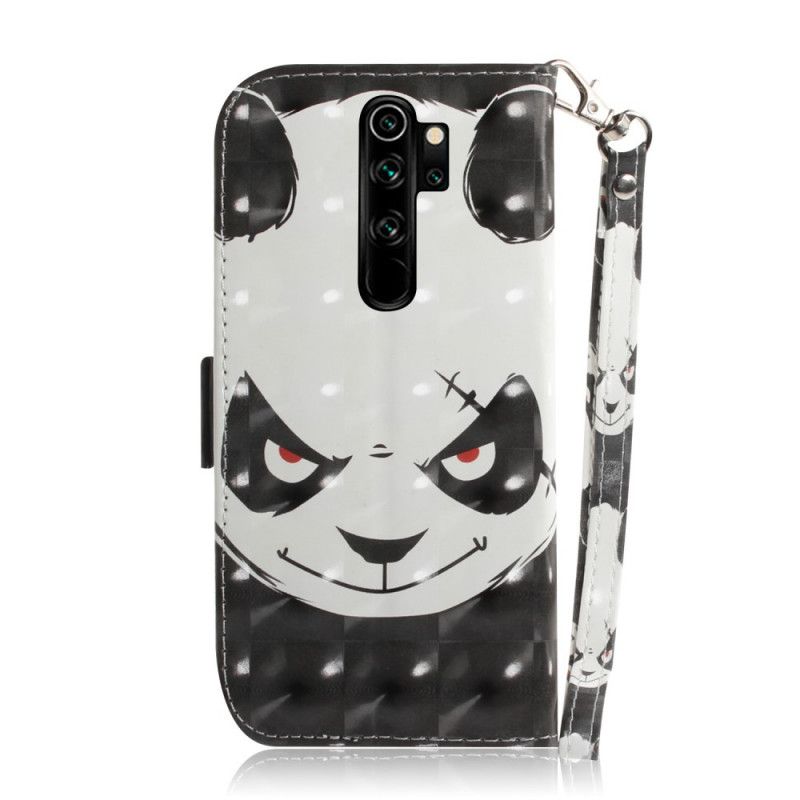 Leren Hoesje voor Xiaomi Redmi Note 8 Pro Boze Panda Met String