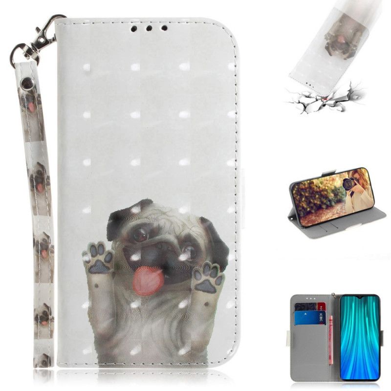 Leren Hoesje voor Xiaomi Redmi Note 8 Pro Hou Van Mijn Hond Met String