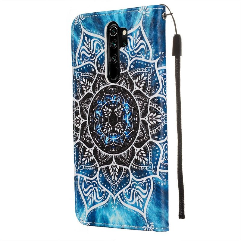 Leren Hoesje voor Xiaomi Redmi Note 8 Pro Zwarte String Mandala