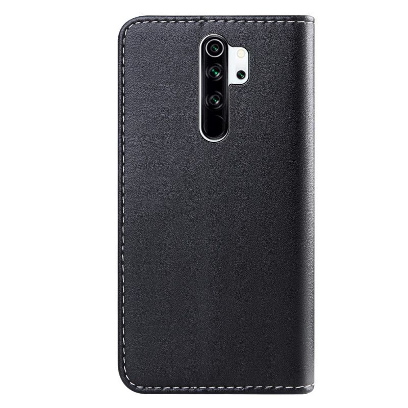 Leren Hoesje Xiaomi Redmi Note 8 Pro Lichtblauw Wit Driekleurig Leereffect