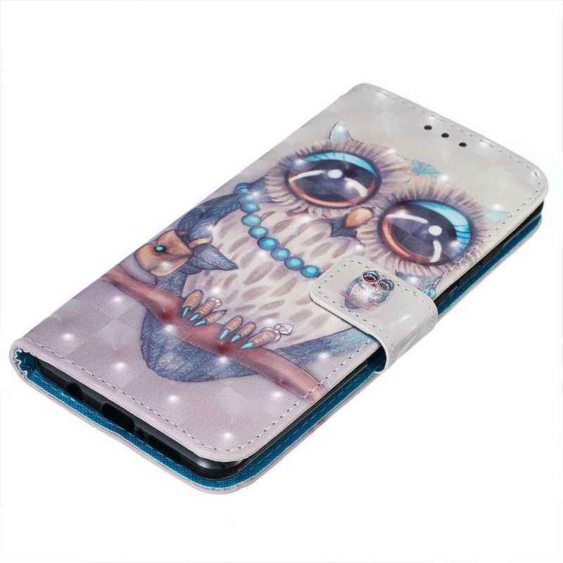 Leren Hoesje Xiaomi Redmi Note 8 Pro Telefoonhoesje Juffrouw Uil