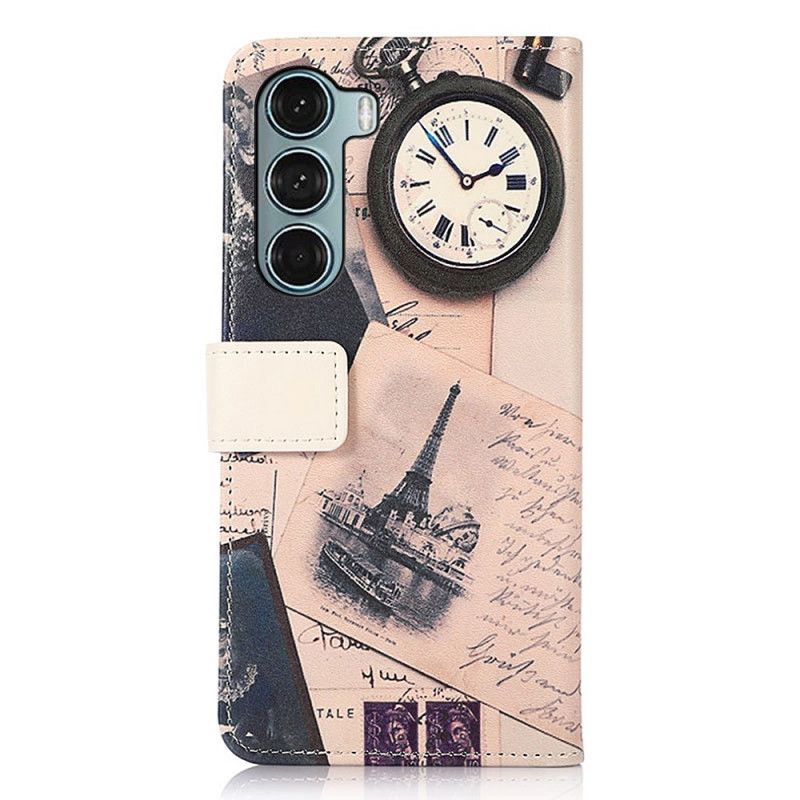 Leren Hoesje Moto G200 5g Eiffeltoren Van De Dichter Bescherming Hoesje