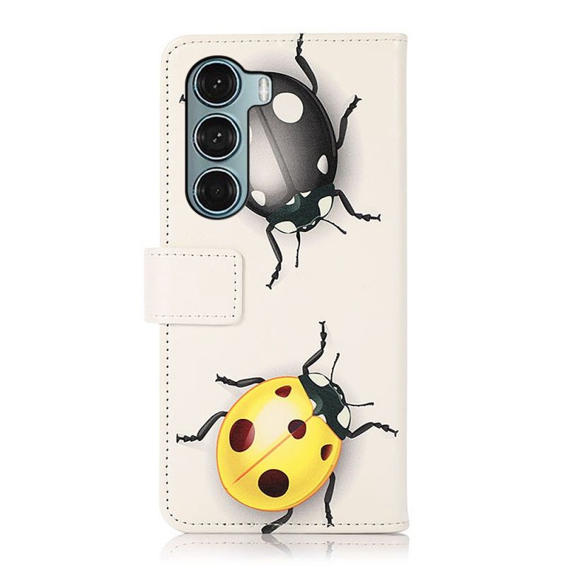 Leren Hoesje Moto G200 5g Lieveheersbeestjes Bescherming Hoesje