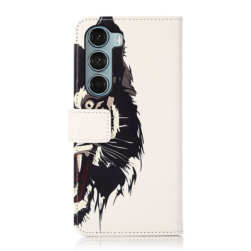 Leren Hoesje Voor Moto G200 5g Fierce Tiger