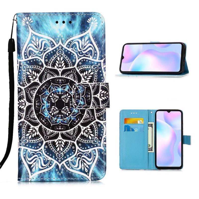 Bescherming Hoesje Xiaomi Redmi 9A Telefoonhoesje Zwarte String Mandala