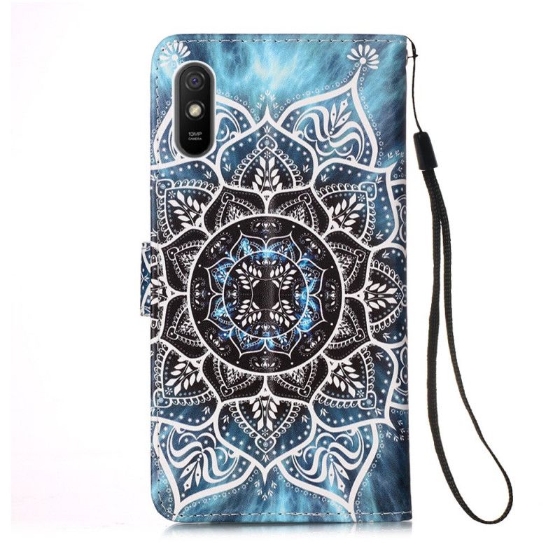 Bescherming Hoesje Xiaomi Redmi 9A Telefoonhoesje Zwarte String Mandala