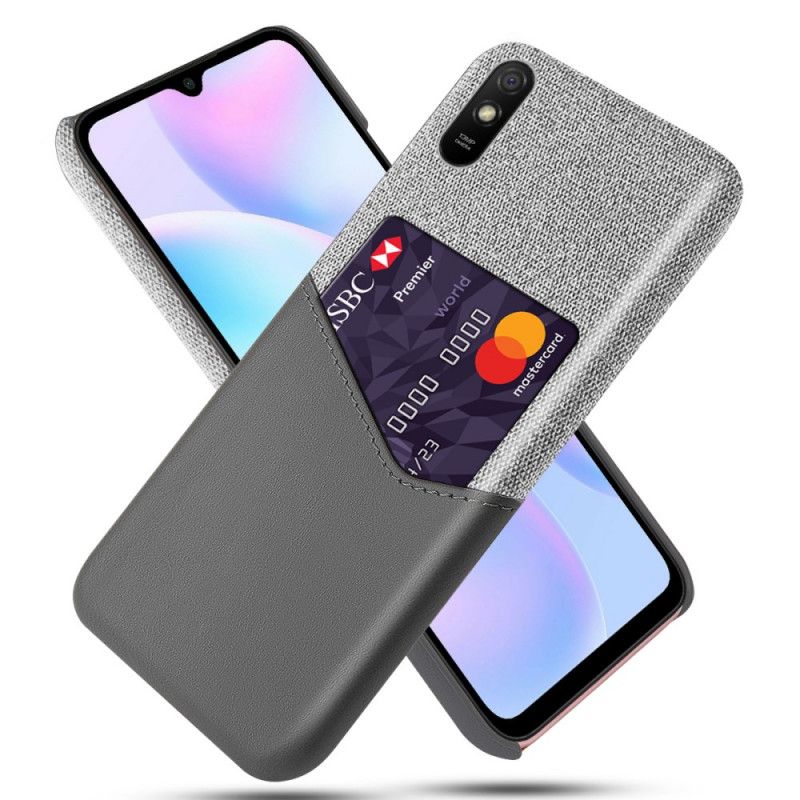 Case Hoesje Xiaomi Redmi 9A Grijs Zwart Telefoonhoesje Ksq Kaarthouder