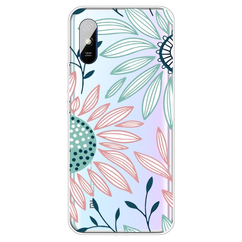 Case Hoesje Xiaomi Redmi 9A Telefoonhoesje Een Bloem Transparant