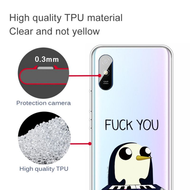 Case Hoesje Xiaomi Redmi 9A Telefoonhoesje Pinguin Fuck You