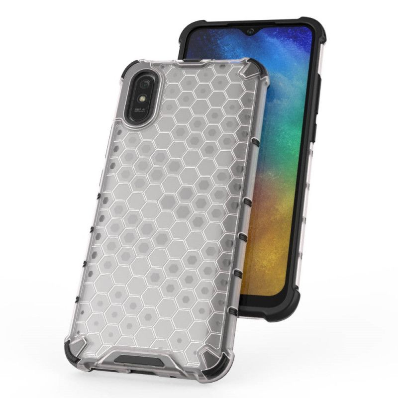 Case Hoesje Xiaomi Redmi 9A Wit Zwart Telefoonhoesje Honingraatstijl