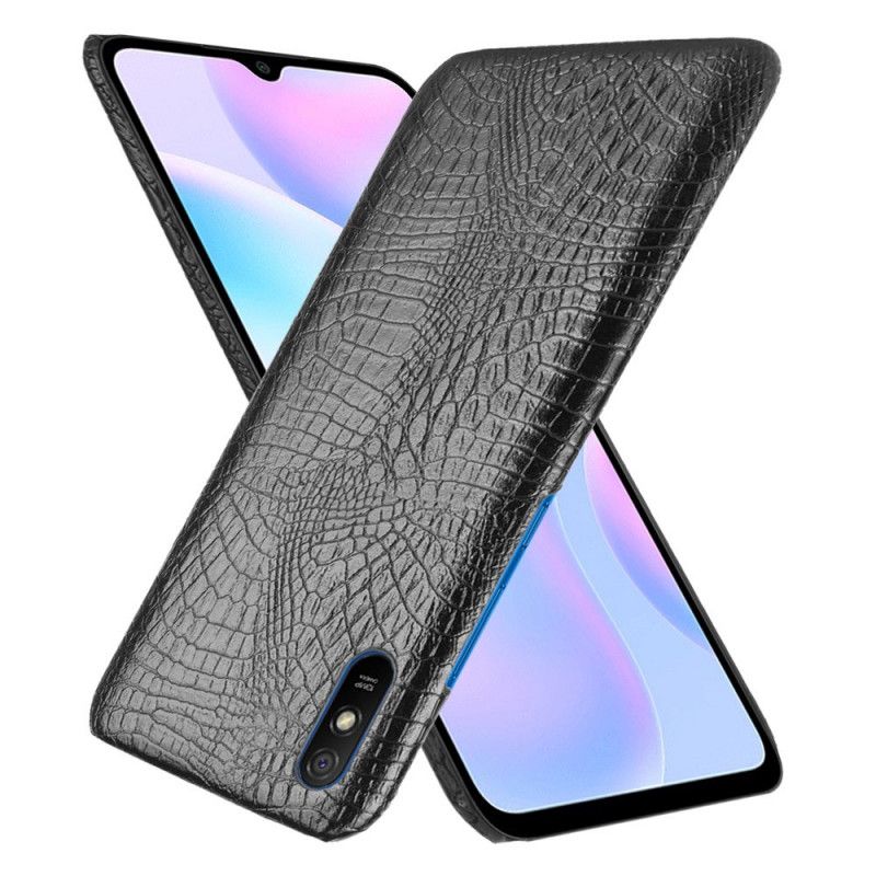 Case Hoesje Xiaomi Redmi 9A Wit Zwart Telefoonhoesje Krokodillenhuidstijl