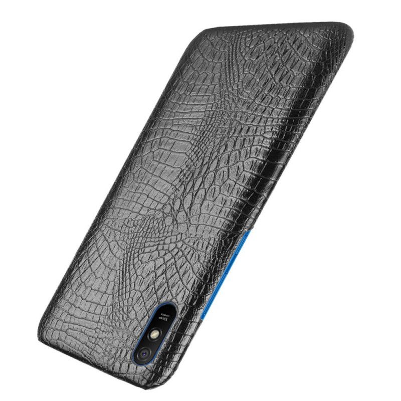 Case Hoesje Xiaomi Redmi 9A Wit Zwart Telefoonhoesje Krokodillenhuidstijl