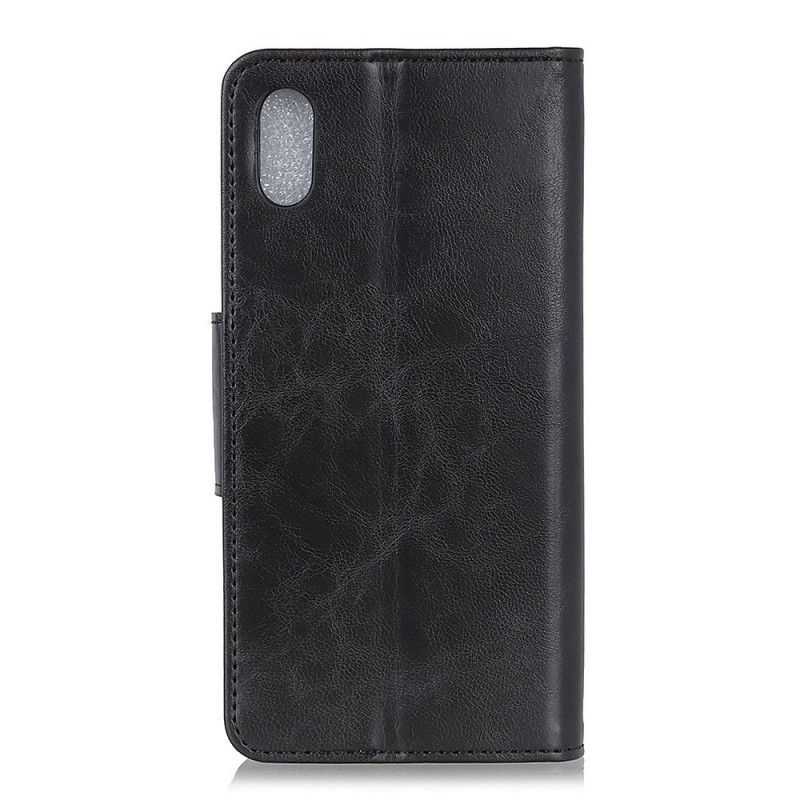 Cover Folio-hoesje Xiaomi Redmi 9A Rood Zwart Telefoonhoesje Omkeerbare Splitlederen Sluiting