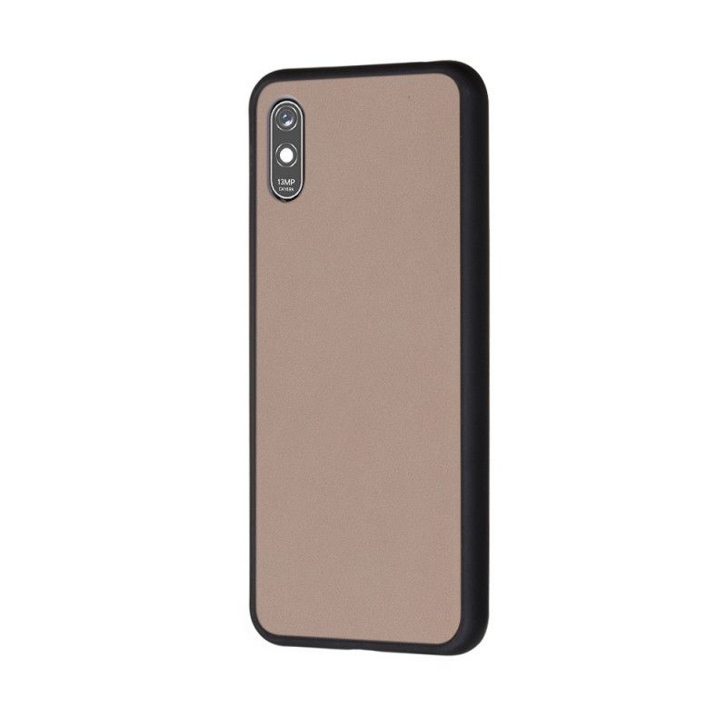 Cover Hoesje Xiaomi Redmi 9A Rood Zwart Telefoonhoesje Hybride Siliconen Velgontwerp