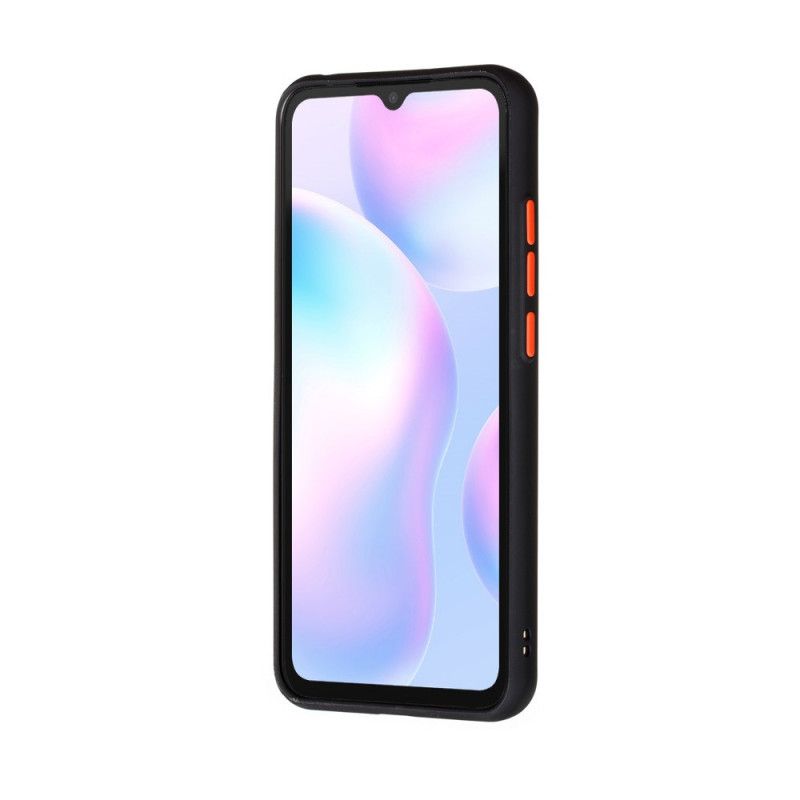 Cover Hoesje Xiaomi Redmi 9A Rood Zwart Telefoonhoesje Hybride Siliconen Velgontwerp