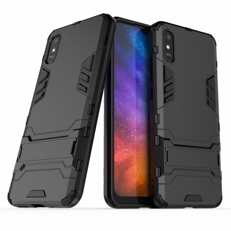 Cover Hoesje Xiaomi Redmi 9A Rood Zwart Telefoonhoesje Ultrabestendige Tong