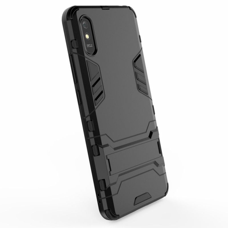 Cover Hoesje Xiaomi Redmi 9A Rood Zwart Telefoonhoesje Ultrabestendige Tong